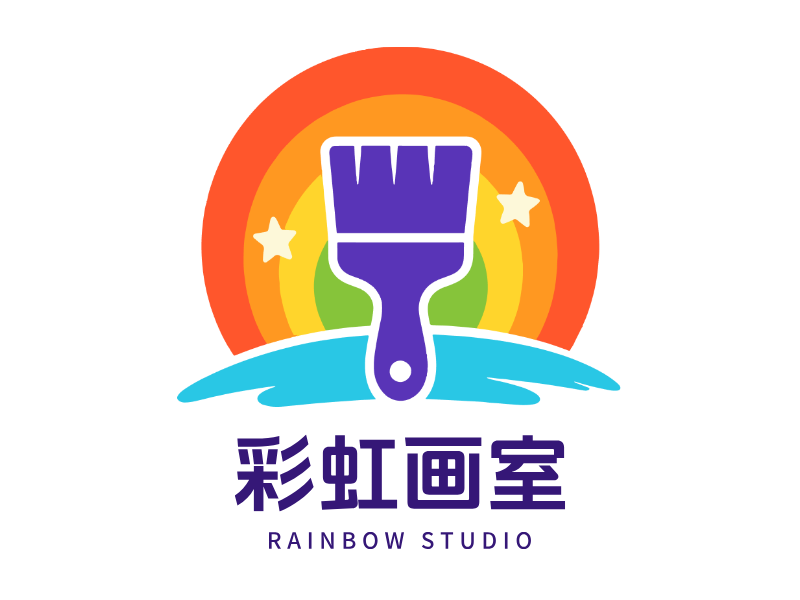 彩虹画室LOGO模板